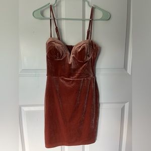 Burnt Orange Velvet Dress